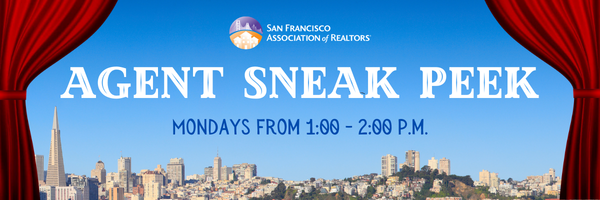 Agent Sneak Peek Banner, 1pm to 2pm every Monday
