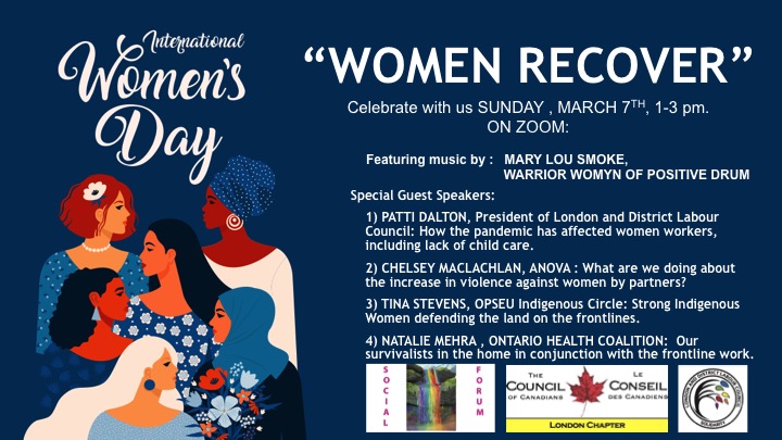 London Women Recover International Women S Day 2021 The Council Of Canadians