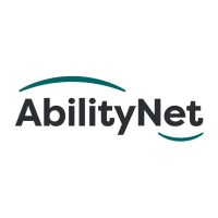 AbilityNet logo. Black text reads 'AbilityNet' with green swoosh marks