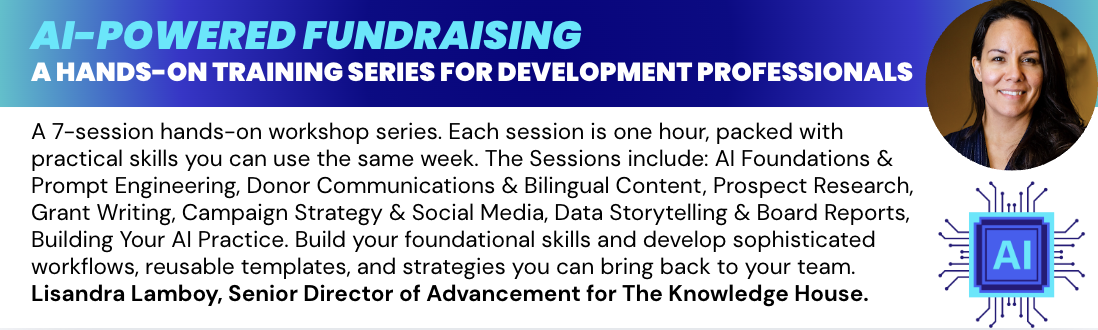 Welcome! You are invited to join a meeting: Donor Communication, AI-Powered Fundraising. After registering, you will receive a confirmation email about joining the meeting.