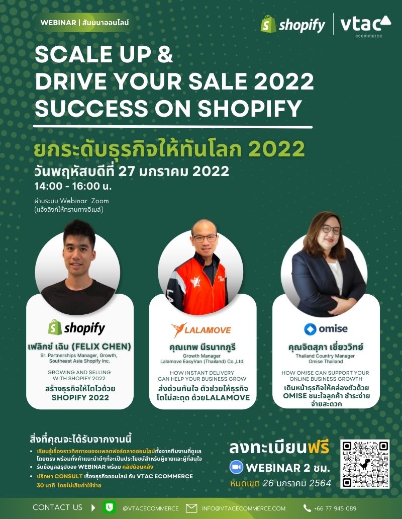 SCALE UP & DRIVE YOUR SALE 2022 SUCCESS ON SHOPIFY / ยกระดับธุรกิจให้ทันโลก 2022