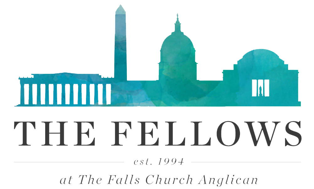 A city scape of Washington, D.C. above the Caption: The Fellows of The Falls Church Anglican, established in 1994
