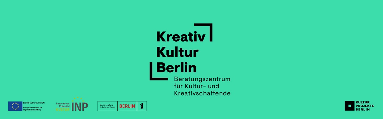 Die Kulturförderberatung ist ein Angebot von Kreativ Kultur Berlin - dem Berliner Beratungszentrum für Kultur- und Kreativschaffende (www.kreativkultur.berlin) und ein Projekt von Kulturprojekte Berlin (www.kulturprojekte.berlin) 