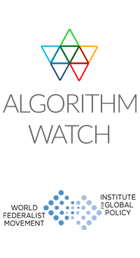 The online event is hosted by AlgorithmWatch and the World Federalist Movement / Institute of Global Policy's Transnational Working Group on AI