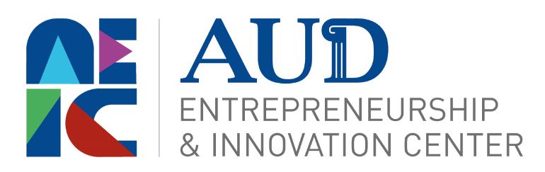 The dark blue color represents AUD. Light blue in A is for Inspiration. Purple in E is for ideation - bringing ideas to life. Green in I is for Implementation of innovative ideas. Red in C is for passion to go-to-market that AEIC supports with.