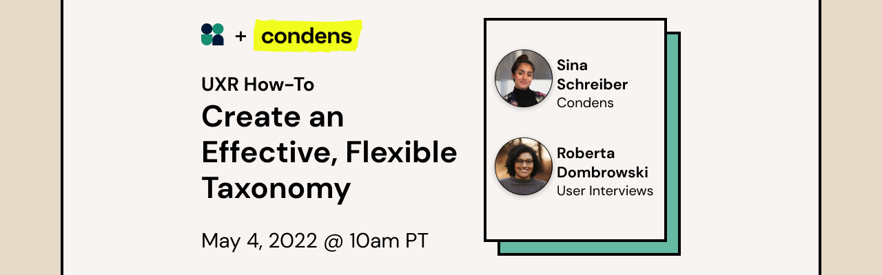 How to create an effective, flexible taxonomy - webinar @ May 4 10am PT