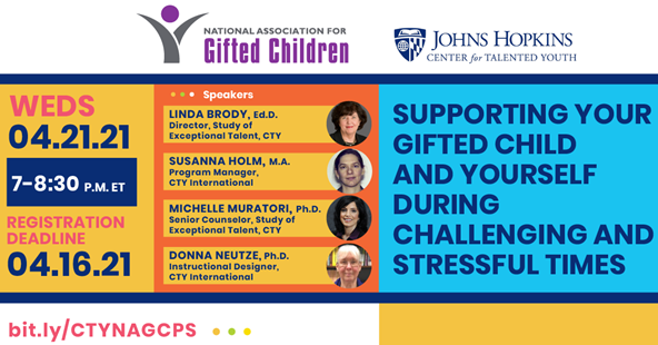 Welcome! You are invited to join a meeting: Supporting Your Gifted Child and Yourself During Challenging or Stressful Times. After registering, you will receive a confirmation email about joining the meeting.